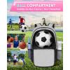 imageMATEIN Girls Soccer Bag Water Resistant Youth Soccer Bag with Fence Hook Lightweight Girls Basketball Ball Backpack with Ball ampamp Shoes Compartment 156 Inch Sports Equipment Laptop Backpack BlackGray