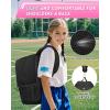 imageMATEIN Girls Soccer Bag Water Resistant Youth Soccer Bag with Fence Hook Lightweight Girls Basketball Ball Backpack with Ball ampamp Shoes Compartment 156 Inch Sports Equipment Laptop Backpack BlackBlack
