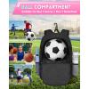 imageMATEIN Girls Soccer Bag Water Resistant Youth Soccer Bag with Fence Hook Lightweight Girls Basketball Ball Backpack with Ball ampamp Shoes Compartment 156 Inch Sports Equipment Laptop Backpack BlackBlack