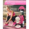 imageMATEIN Girls Soccer Bag Water Resistant Youth Soccer Bag with Fence Hook Lightweight Girls Basketball Ball Backpack with Ball ampamp Shoes Compartment 156 Inch Sports Equipment Laptop Backpack BlackPink