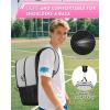 imageMATEIN Girls Soccer Bag Water Resistant Youth Soccer Bag with Fence Hook Lightweight Girls Basketball Ball Backpack with Ball ampamp Shoes Compartment 156 Inch Sports Equipment Laptop Backpack BlackGray