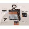 imageMATEIN Suit Garment Bag for Travel Large Garment Bags for Hanging Clothes Travel Foldable Suit Carrier with Shoulder Strap For Business Premium 2 in 1 Hanging Suitcase Luggage Black BrownBlack Stripe