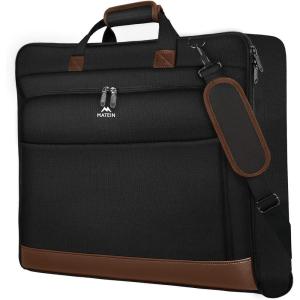 imageMATEIN Suit Garment Bag for Travel Large Garment Bags for Hanging Clothes Travel Foldable Suit Carrier with Shoulder Strap For Business Premium 2 in 1 Hanging Suitcase Luggage Black BrownBlack Brown