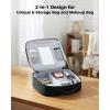 imageMATEIN Fire Retardant Travel Electronic Organizer 2in1 Tech Cable Organizer Bag Water Resistant Portable Cord Storage Bag Charger Carry Case for Electronics Accessories and Makeup Black
