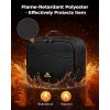 imageMATEIN Fire Retardant Travel Electronic Organizer 2in1 Tech Cable Organizer Bag Water Resistant Portable Cord Storage Bag Charger Carry Case for Electronics Accessories and Makeup Black