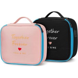 imageMATEIN Mr and Mrs Electronics Organizer Travel Case with USB Port Honeymoon Gifts Wedding Gifts for Couples 2Pack Couple Cord Organizer Bag 2in1 Cable Storage Bag for Tech Accessories and Makeup