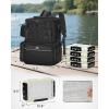 imageMATEIN Fishing Backpack with 4 Tackle Boxes Fishing Bag with Rod Holder ampamp Safety Compass ampamp Cooler Gifts for FishermenBlack