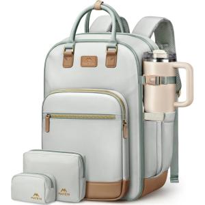 imageMATEIN TSA Personal Item Backpack for Spirit Airline with Detachable Shoe Compartment 18x14x8 Underseat Carry on Bag Travel luggage for Women with 156quot CustomFit Laptop Sleeve ampamp USB C Port 3 SetGreen