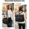 imageMATEIN Convertible Briefcase Backpack for Teacher with USB C Port 3 in 1 Purse Women Tote Bag Fits 156quot Laptop Waterproof Leather Backpack Tote Womens Laptop Tote Bag for Work College 2 pcs set