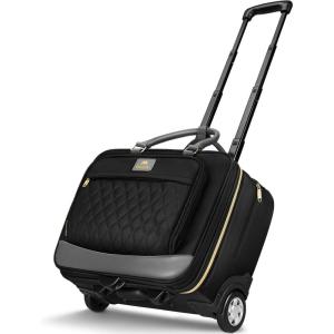 imageMATEIN Personal Item Rolling Briefcase with Large Wheels Airline Approved Rolling Laptop Bag Women Men Roller Computer Bag 173 Inch 18x14x8 Anti Theft Underseat Carry On Luggage for Travel Work