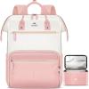 imageMATEIN Insulated Lunch Backpack 173 Inch Laptop Backpack with Lunch Compartment Teacher Work Bag with Lunchbox Meal Prep Bag Nurse Backpacks Gifts for Men Women Office College Commute 2pcs SetPink