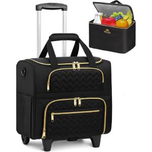 imageMATEIN Rolling Briefcase for Women Rolling Work Bag with Wheels ampamp Detachable Cart Fit 156 Inch Laptop Roller Laptop Tote Bag with Insulated Lunch Box for Teacher Commute Office Work College PurpleBlack