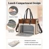 image:imageMATEIN Work Tote Bag with Lunch Compartment Water Resistant 156 inch Laptop Handbag with Clutch Purse Large Women Shoulder Bag with Lunch Box for Business Office Daily Use 2 Sets BlackBrown