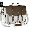 image:imageMATEIN Vintage Messenger Bag for Women 156 Inch Laptop Bag Large Canvas PU Leather Briefcase with USB Port Water Resistant Computer Shoulder Satchel Crossbody for Work Commuting GreyBlackBrown  Light Grey