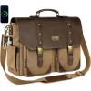 image:imageMATEIN Vintage Messenger Bag for Women 156 Inch Laptop Bag Large Canvas PU Leather Briefcase with USB Port Water Resistant Computer Shoulder Satchel Crossbody for Work Commuting GreyBlackBrown