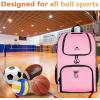 image:imageMATEIN Basketball Bag Sturdy Soccer Bag with Ball Holder amp Shoe Compartment Large Basketball Backpack for Training Equipment Water Resistant Sports Ball Backpack Fits Volleyball Football ColorfulBlack Pink  Large