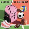 image:imageMATEIN Basketball Bag Sturdy Soccer Bag with Ball Holder amp Shoe Compartment Large Basketball Backpack for Training Equipment Water Resistant Sports Ball Backpack Fits Volleyball Football ColorfulBlack Pink  Large
