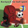 image:imageMATEIN Basketball Bag Sturdy Soccer Bag with Ball Holder amp Shoe Compartment Large Basketball Backpack for Training Equipment Water Resistant Sports Ball Backpack Fits Volleyball Football ColorfulBlack Red  Large