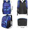 image:imageMATEIN Basketball Bag Sturdy Soccer Bag with Ball Holder amp Shoe Compartment Large Basketball Backpack for Training Equipment Water Resistant Sports Ball Backpack Fits Volleyball Football ColorfulGalaxy Blue  Large