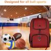 image:imageMATEIN Basketball Bag Sturdy Soccer Bag with Ball Holder amp Shoe Compartment Large Basketball Backpack for Training Equipment Water Resistant Sports Ball Backpack Fits Volleyball Football ColorfulBlack Red  Large