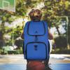 image:imageMATEIN Basketball Bag Sturdy Soccer Bag with Ball Holder amp Shoe Compartment Large Basketball Backpack for Training Equipment Water Resistant Sports Ball Backpack Fits Volleyball Football ColorfulBlack Blue  Large
