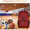 image:imageMATEIN Basketball Bag Sturdy Soccer Bag with Ball Holder amp Shoe Compartment Large Basketball Backpack for Training Equipment Water Resistant Sports Ball Backpack Fits Volleyball Football ColorfulBlack Red