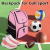 image:imageMATEIN Basketball Bag Sturdy Soccer Bag with Ball Holder amp Shoe Compartment Large Basketball Backpack for Training Equipment Water Resistant Sports Ball Backpack Fits Volleyball Football ColorfulBlack Pink