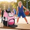 image:imageMATEIN Basketball Bag Sturdy Soccer Bag with Ball Holder amp Shoe Compartment Large Basketball Backpack for Training Equipment Water Resistant Sports Ball Backpack Fits Volleyball Football ColorfulBlack Pink  Large