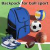 image:imageMATEIN Basketball Bag Sturdy Soccer Bag with Ball Holder amp Shoe Compartment Large Basketball Backpack for Training Equipment Water Resistant Sports Ball Backpack Fits Volleyball Football ColorfulBlack Blue  Large