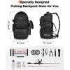 image:imageMATEIN Fishing Sling Bag with Lure Rod Holder amp Phone Pouch Waterproof 3600 Tackle box Backpack with Removable Bait BinderBlack