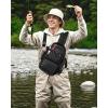 image:imageMATEIN Fishing Sling Bag with Lure Rod Holder amp Phone Pouch Waterproof 3600 Tackle box Backpack with Removable Bait BinderBlack