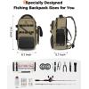 image:imageMATEIN Fishing Sling Bag with Lure Rod Holder amp Phone Pouch Waterproof 3600 Tackle box Backpack with Removable Bait BinderKhaki  Black