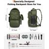 image:imageMATEIN Fishing Sling Bag with Lure Rod Holder amp Phone Pouch Waterproof 3600 Tackle box Backpack with Removable Bait BinderOlive Green