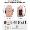 image:imageMATEIN Fishing Sling Bag with Lure Rod Holder amp Phone Pouch Waterproof 3600 Tackle box Backpack with Removable Bait BinderPink