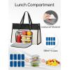 image:imageMATEIN Professional Laptop Tote with Leakproof Lunch Compartment 156 Inch Commuterchic Briefcase Large Office Accessories Tote Multifunctional Shoulder Bag for Teacher Hospital Work amp CommuteBlack Beige