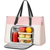 image:imageMATEIN Professional Laptop Tote with Leakproof Lunch Compartment 156 Inch Commuterchic Briefcase Large Office Accessories Tote Multifunctional Shoulder Bag for Teacher Hospital Work amp CommutePink