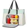 image:imageMATEIN Professional Laptop Tote with Leakproof Lunch Compartment 156 Inch Commuterchic Briefcase Large Office Accessories Tote Multifunctional Shoulder Bag for Teacher Hospital Work amp CommutePale Green