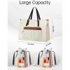 image:imageMATEIN Professional Laptop Tote with Leakproof Lunch Compartment 156 Inch Commuterchic Briefcase Large Office Accessories Tote Multifunctional Shoulder Bag for Teacher Hospital Work amp CommuteWhite