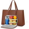 image:imageMATEIN Professional Laptop Tote with Leakproof Lunch Compartment 156 Inch Commuterchic Briefcase Large Office Accessories Tote Multifunctional Shoulder Bag for Teacher Hospital Work amp CommuteKhaki