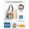 image:imageMATEIN Professional Laptop Tote with Leakproof Lunch Compartment 156 Inch Commuterchic Briefcase Large Office Accessories Tote Multifunctional Shoulder Bag for Teacher Hospital Work amp CommuteWhite