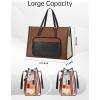image:imageMATEIN Professional Laptop Tote with Leakproof Lunch Compartment 156 Inch Commuterchic Briefcase Large Office Accessories Tote Multifunctional Shoulder Bag for Teacher Hospital Work amp CommuteBlackbrownwhite