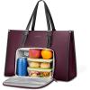 image:imageMATEIN Professional Laptop Tote with Leakproof Lunch Compartment 156 Inch Commuterchic Briefcase Large Office Accessories Tote Multifunctional Shoulder Bag for Teacher Hospital Work amp CommutePurple