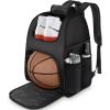 image:imageMATEIN Basketball Bag Sturdy Soccer Bag with Ball Holder amp Shoe Compartment Large Basketball Backpack for Training Equipment Water Resistant Sports Ball Backpack Fits Volleyball Football ColorfulBlack  Large