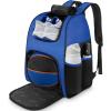 image:imageMATEIN Basketball Bag Sturdy Soccer Bag with Ball Holder amp Shoe Compartment Large Basketball Backpack for Training Equipment Water Resistant Sports Ball Backpack Fits Volleyball Football ColorfulBlack Blue  Large