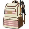 image:imageMATEIN Fishing Backpack Tackle Box Water Resistant Tackle Backpack with Cooler amp Rod Holders Fishing Gifts for MenBeige  Brown  Pink