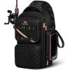 image:imageMATEIN Fishing Sling Bag with Lure Rod Holder amp Phone Pouch Waterproof 3600 Tackle box Backpack with Removable Bait BinderBlackpink