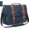 image:imageMATEIN Laptop Briefcase for Work 156 Inch Mens Messenger Bag with External USB Charging Port Water Resistant Computer Crossbody Shoulder Satchel for Office Business Travel Navy BlueNavy