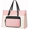 image:imageMATEIN Professional Laptop Tote with Leakproof Lunch Compartment 156 Inch Commuterchic Briefcase Large Office Accessories Tote Multifunctional Shoulder Bag for Teacher Hospital Work amp CommutePink