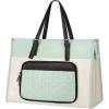 image:imageMATEIN Professional Laptop Tote with Leakproof Lunch Compartment 156 Inch Commuterchic Briefcase Large Office Accessories Tote Multifunctional Shoulder Bag for Teacher Hospital Work amp CommutePale Green