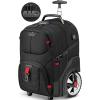image:imageMATEIN Rolling Laptop Bag with Larger Wheels 17 Inch Roller Back Packs with Anti Theft Lock amp USB Charging Port for Adults Men Heavy Duty Rolling Large Carry On Luggage for Office Work Travel GreyBlack